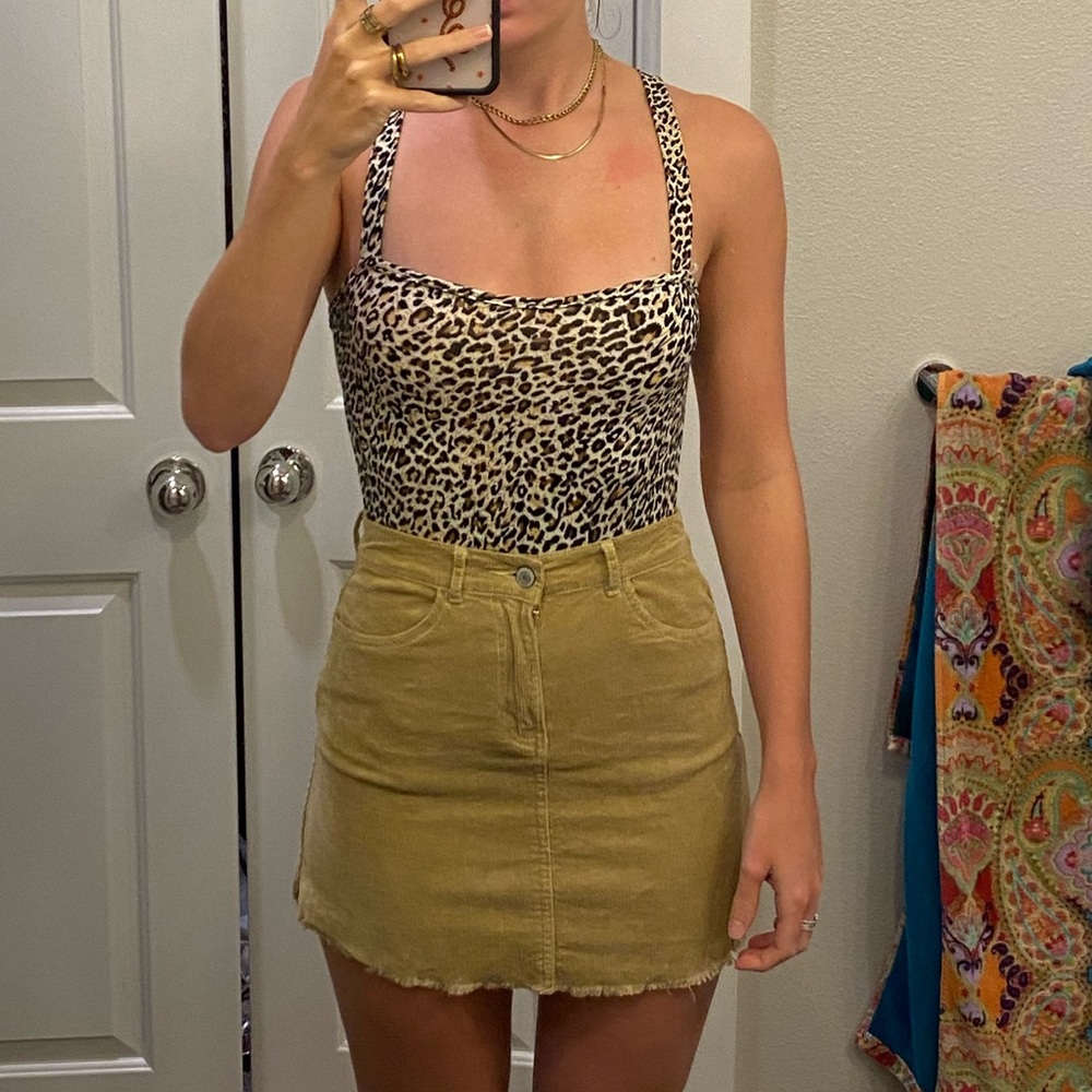 Cheetah Print Backless Bodysuit